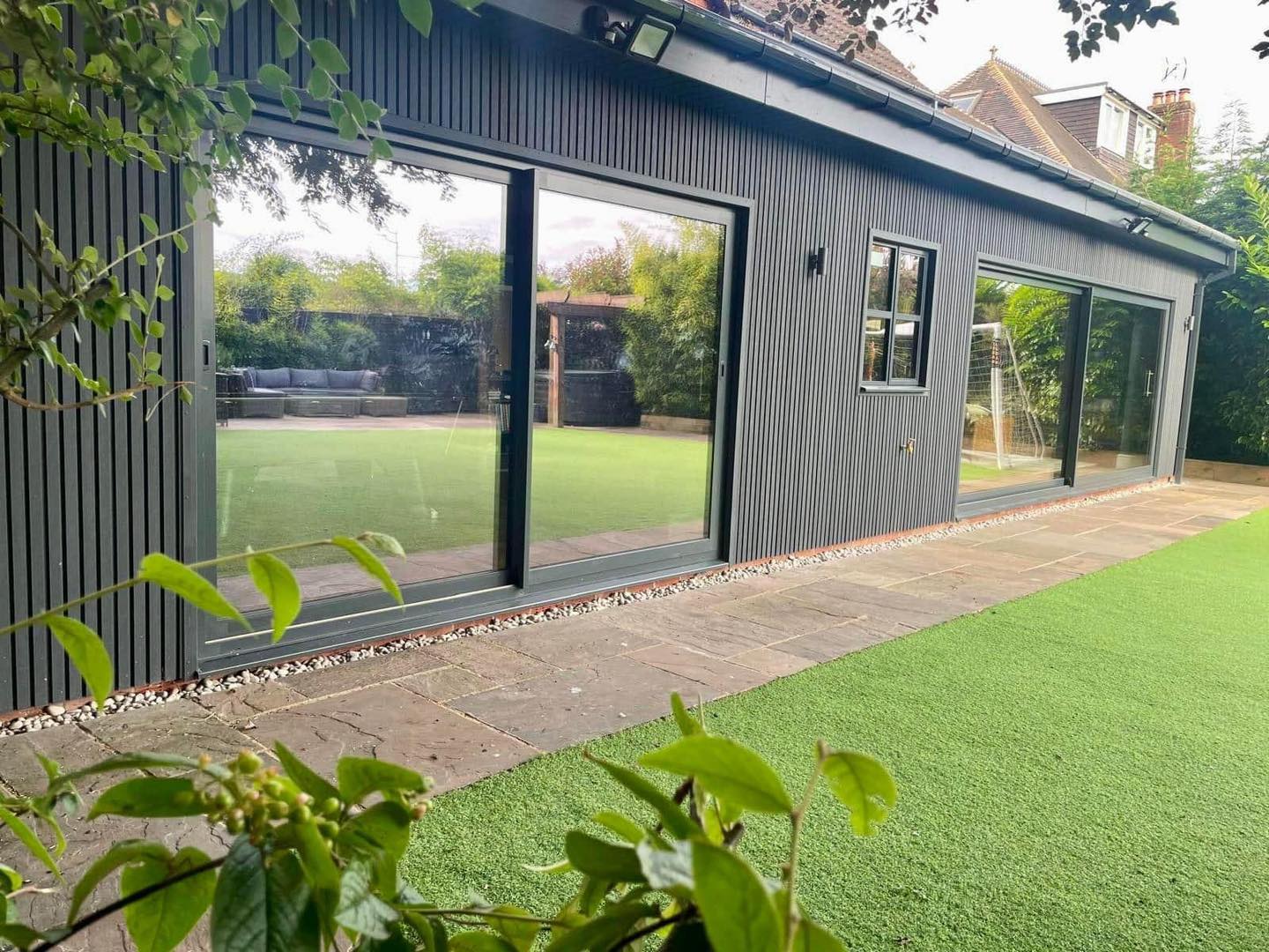 Garden room with bifold doors